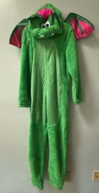 Briefly Stated Winged Dragon Costume One Piece Size Medium Green Pink